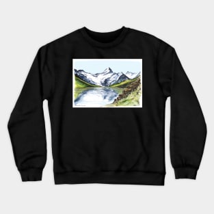 Mountain Reflection in the Swiss Alps Crewneck Sweatshirt